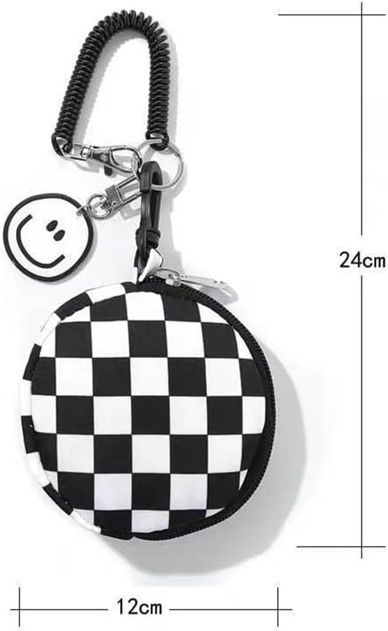 Coin Pouch Round Coin Purse Keychain Little Change Wallet Id Case Card Holder Wallet for Men Women Boys Girl Coin Bags Key Chain Gift