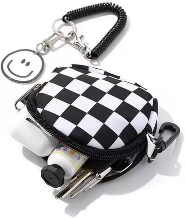 Coin Pouch Round Coin Purse Keychain Little Change Wallet Id Case Card Holder Wallet for Men Women Boys Girl Coin Bags Key Chain Gift