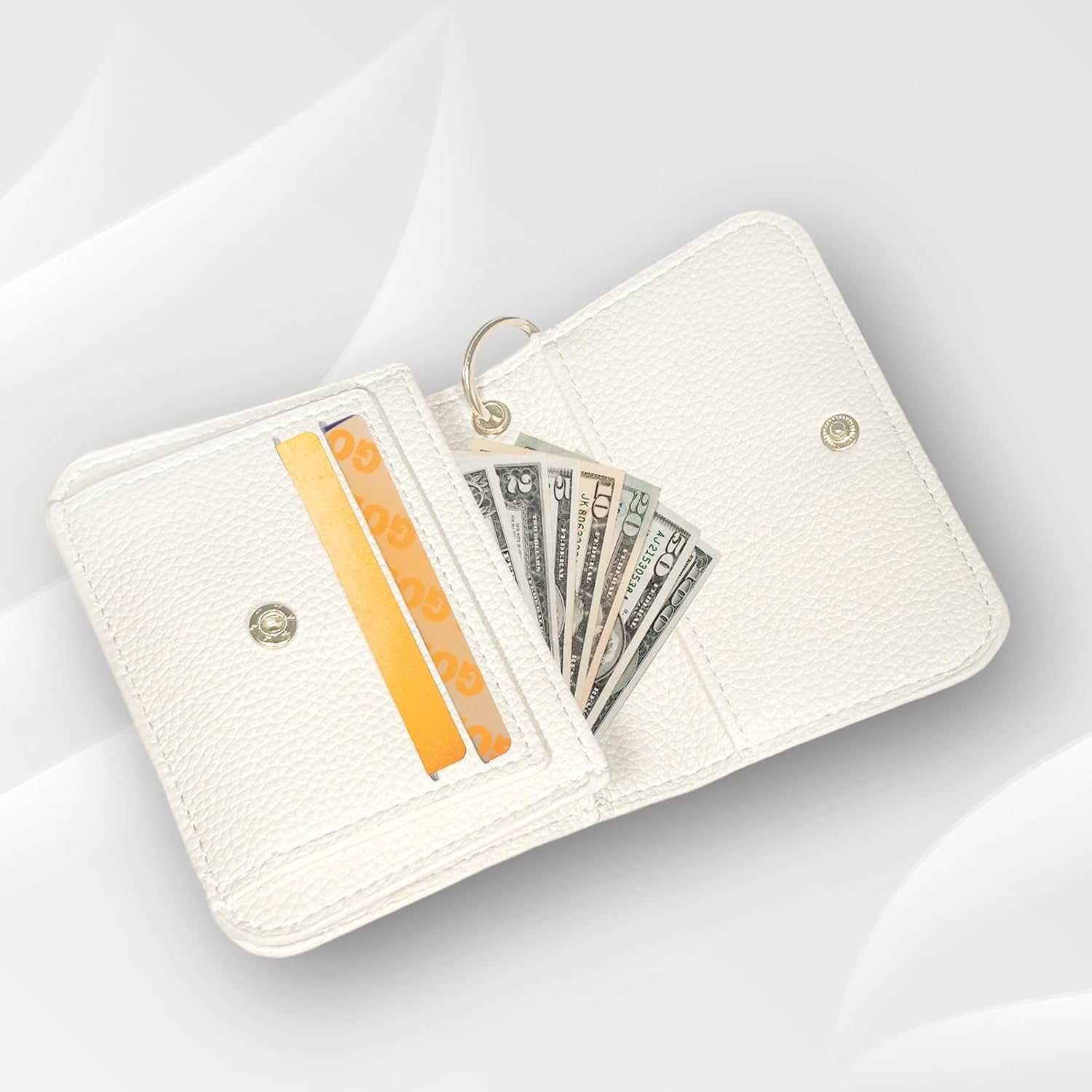 Girls Wallet, Initial Women's Wallets, White Small Wallet for Kids with 5 Card Slots Holder, Personalised Purses Gifts for Girls and Women, Birthday Gift, Christmas Gifts, Travelling Wallets Gift (L)