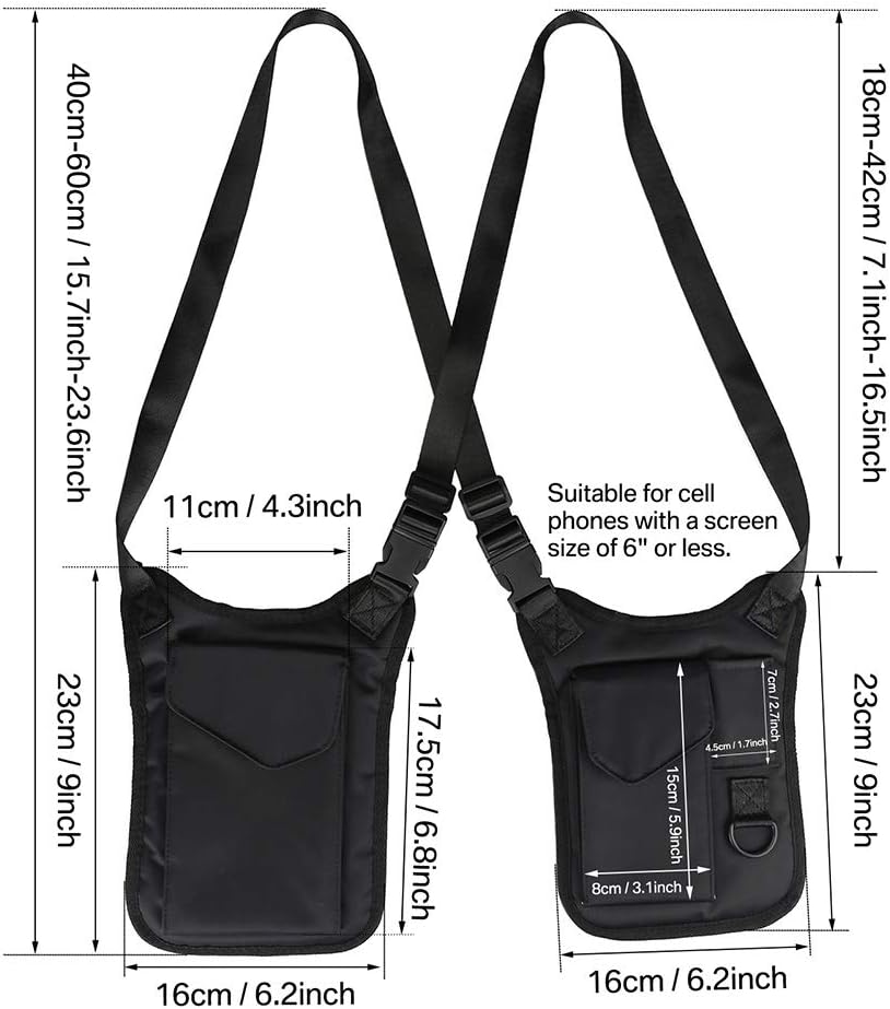 Anti-Theft Hidden Underarm Shoulder Bag for Men, Concealed Pack Pocket, Multi-Purpose Shoulder Armpit Portable Security Holster Tactical Bag for Travel/Outdoors