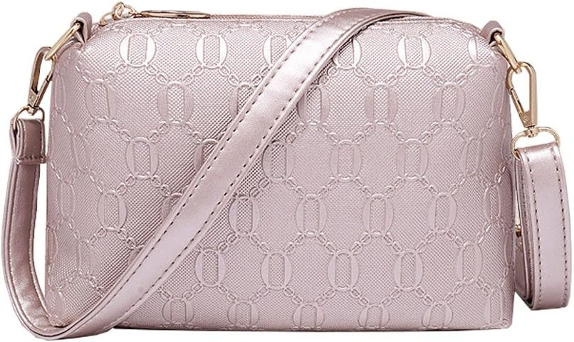 Women PU Leather Handbag Top Handle bag Messenger Bag Shoulder Bag Tote Bag Card Purse in Gold (4 Pcs Set)