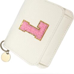 Girls Wallet, Initial Women's Wallets, White Small Wallet for Kids with 5 Card Slots Holder, Personalised Purses Gifts for Girls and Women, Birthday Gift, Christmas Gifts, Travelling Wallets Gift (L)