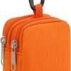 Mini Pouch Coin Purse Small Organizer Bag for Phone Charger, Airpods, Cables, Cards, Keys, Travel Gadget Bag Wallet Zipper Pocket with Hook (Orange)