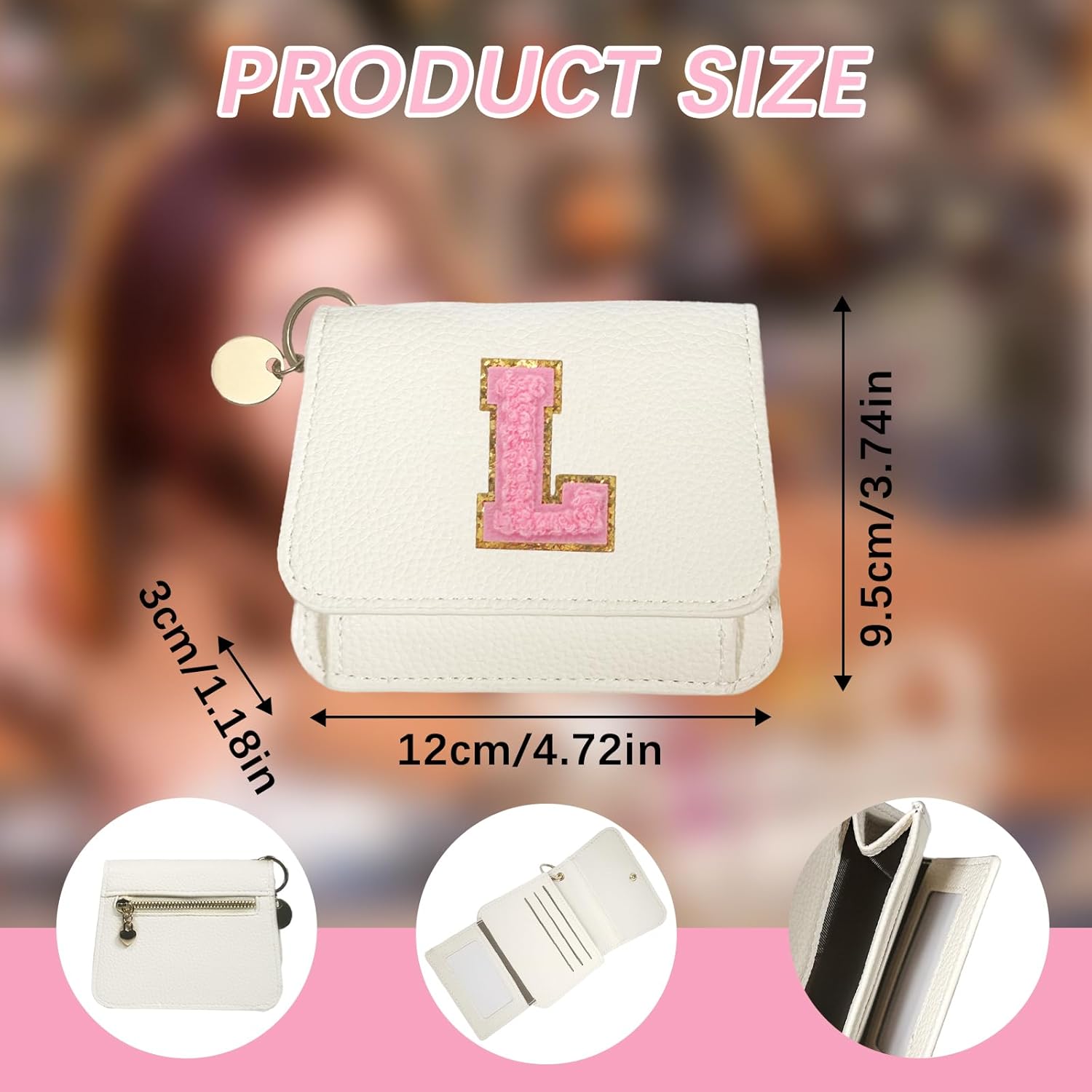 Girls Wallet, Initial Women's Wallets, White Small Wallet for Kids with 5 Card Slots Holder, Personalised Purses Gifts for Girls and Women, Birthday Gift, Christmas Gifts, Travelling Wallets Gift (L)