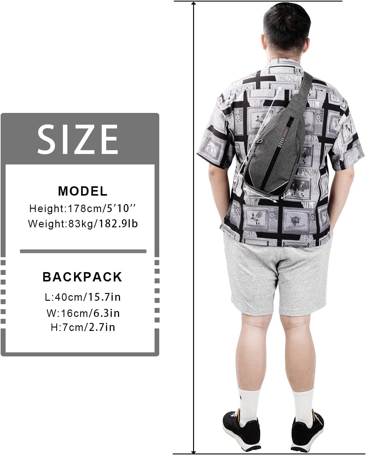 Waterfly Anti-Theft Backpack Crossbody Sling Bag Small Multipurpose Daypack for Men Women