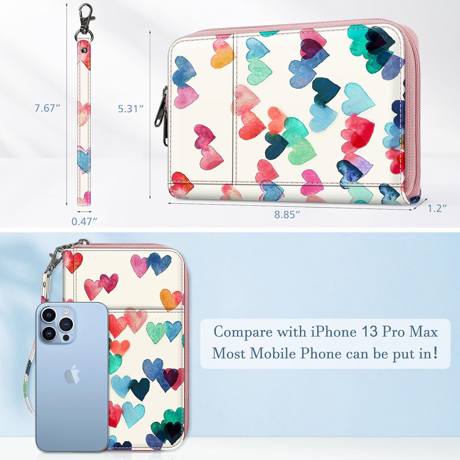 FINTIE Passport Holder Travel Wallet for Family, RFID Blocking Travel Document Organizer Clutch Bag for Passports, Business Cards, Credit Cards, Boarding Passes