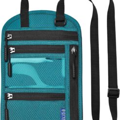 Travel Neck Wallet Passport Holder RFID Blocking Waterproof Passport Wallet Pouch Travel Document Holder Organiser Bag with Adjustable Neck Strap Men Women