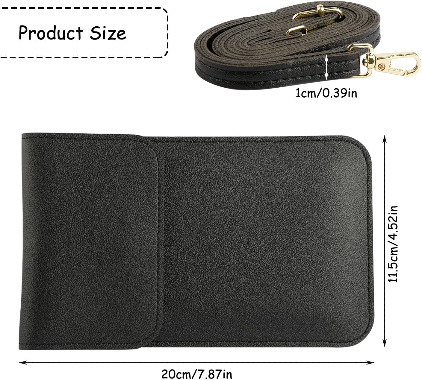 Crossbody Phone Bag,Multi Compartment Touchscreen Shoulder Bag,PU Leather Cellphone Purse Wallet with Adjustable Shoulder Strap for Mobile Phone Less 7 Inch (Black)